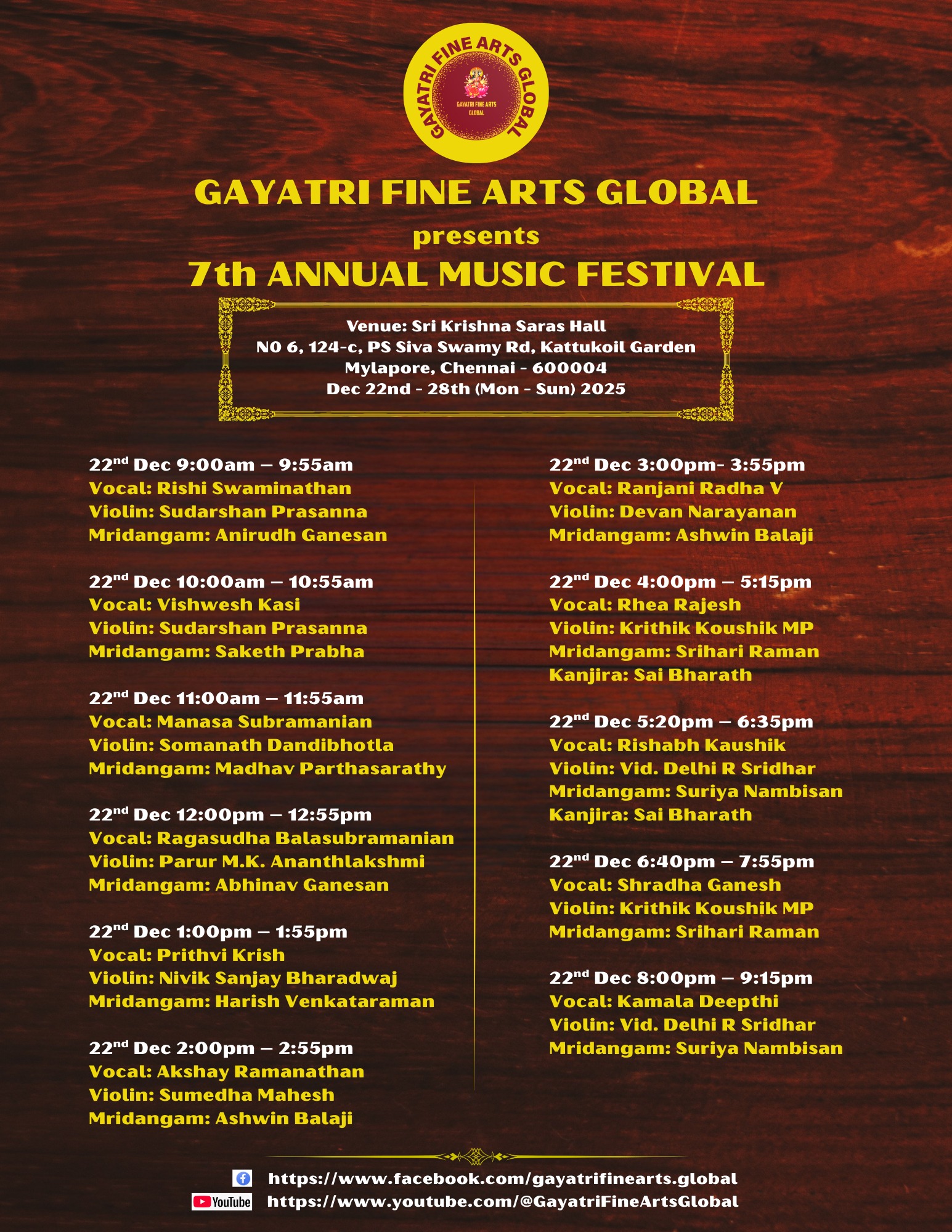 Gayatri Fine Arts and Gayatri Fine Arts Global - 7th Annual Music Festival