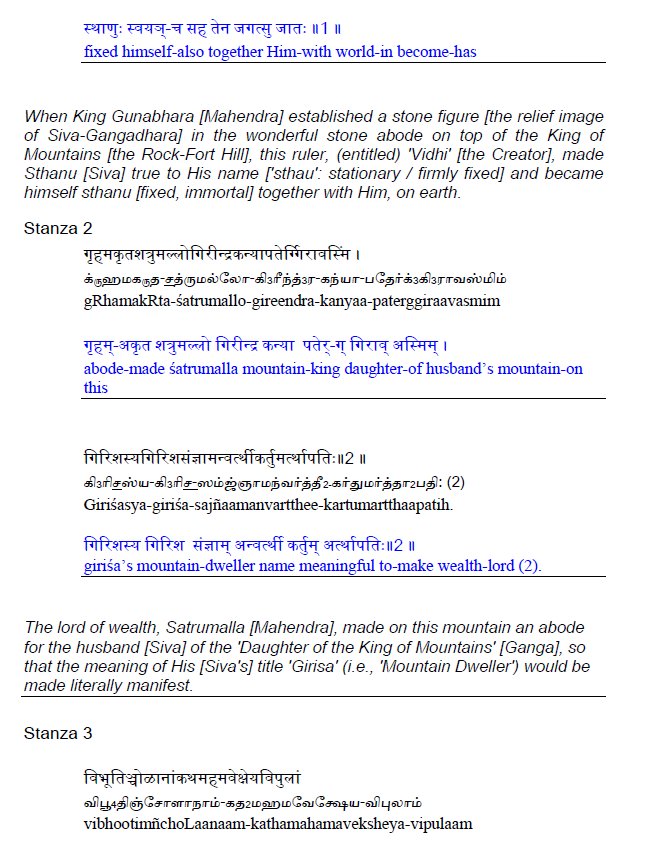 Gangadhara Relief Sculpture - inscriptions